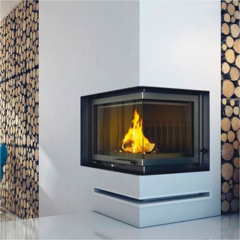 Inserto para chimenea ZUZIA 16 BS cristal en el lado derecho puerta de guillotina (1/5)