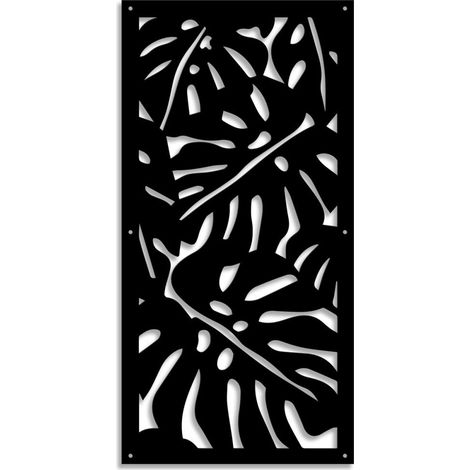 FILODENDRO - Panneau brise-soleil en PVC ajouré - épaisseur 10 mm - Dimension : 50x150 cm - Couleur : noir