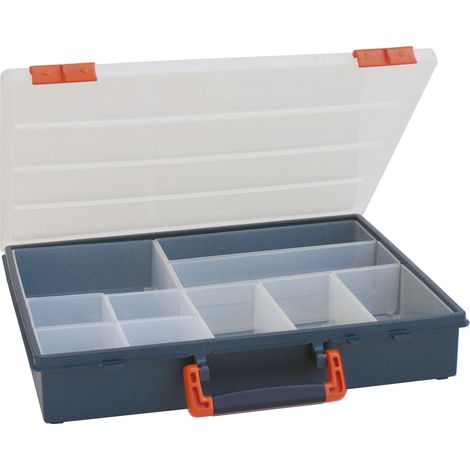 Valigetta portaminuterie "CLASS 42" con 10 vaschette estraibili - Blu - Mobil Plastic