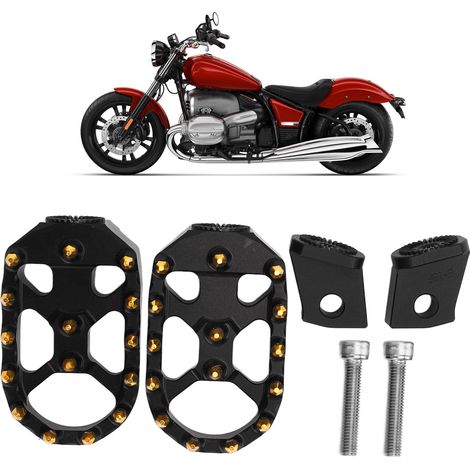 1 Paar Aluminium-Vorderpedale für BMW R18 2020–2022+ (lange Ausführung mit Nieten) Gold (1/5)