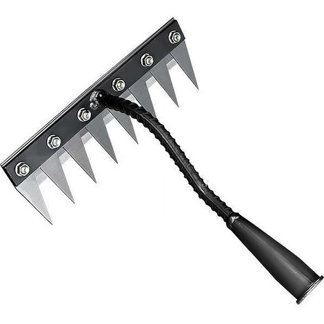 Râteau De Désherbage en Fer 2.0 5/6/7/8 Dents Râteaux Jardin Acier Au Carbone Robustes Outils À Main Jardinage(8 Teeth) 8 Teeth - (1/5)