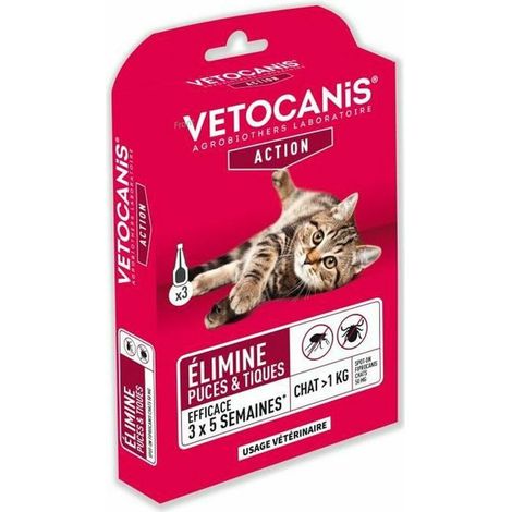 VETOCANIS Pipetas Spot on, Anti-pulgas y Anti-garrapatas - Para gato (1/3)