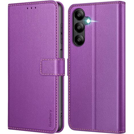 Handyhülle Samsung Galaxy A05s Premium Leder Klapphülle Violett (1/5)