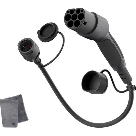 Type 2 to Schuko 16A 0.6 m Charging to 230V Wallbox Charging Terminals Adapter IP55 for Electric Bike, Electric Scooter and Motorcycles Not for V2L (1/5)