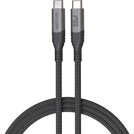 ASTRUM VMCC100 GRIS / CABLE DE CARGA VERVEMESH USB-C A USB-C / 2 METROS / 100W