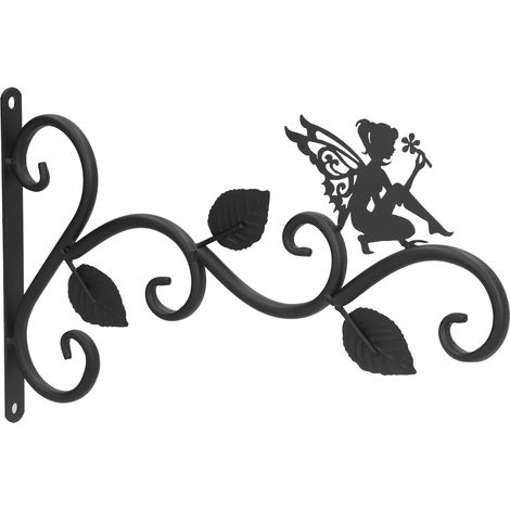 Support mural en fer forgé pour plantes suspendues, crochet pour pots de fleurs, idéal pour le salon ou le balcon. (1/5)