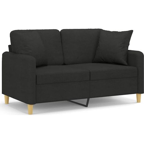 Maison Exclusive - Divano a 2 Posti con Cuscini Nero 120 cm in Tessuto