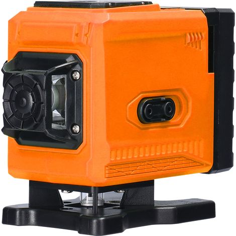 Mini niveau multifonction 12 lignes, niveau laser, avec télécommande et sac de rangement, 1 pile, orange (1/5)