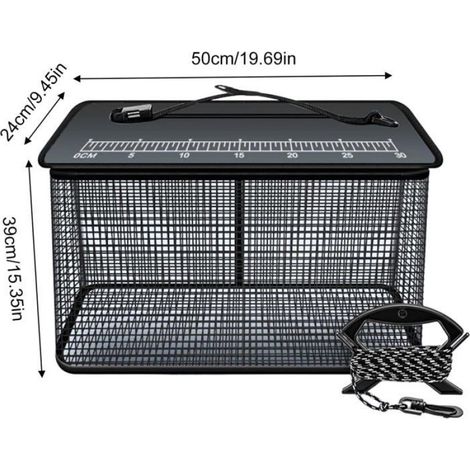 Filet de pêche pliable réfléchissant, panier à poissons vivants renforcé pour eau douce et salée rivages (1/5)