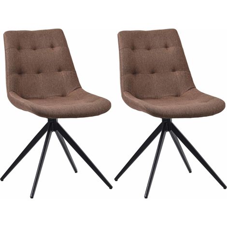 2er Set Esszimmerstuhl Merna taupe Stoff