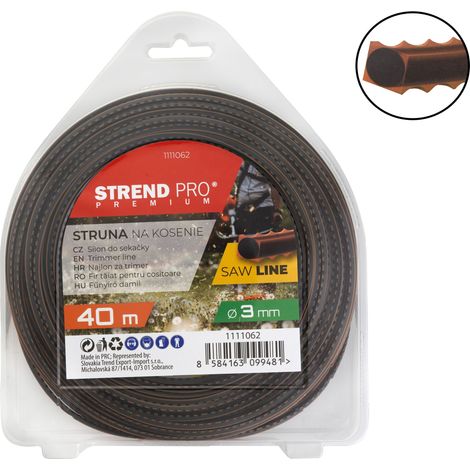 Trimmerfaden Strend Pro Premium SawLine 3 mm, L- 40 m, gezahnt
