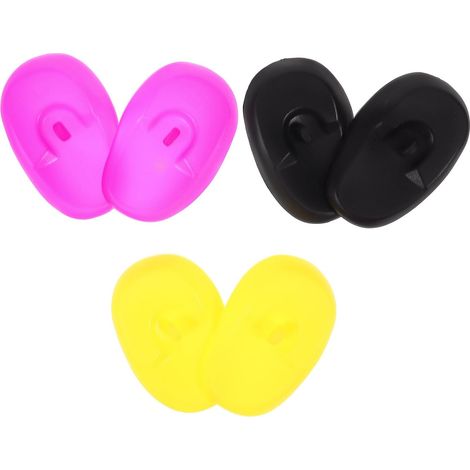 Healeved Lot de 3 paires protège-oreilles en silicone pour coloration capillaire, réutilisables,