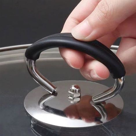 Poignée De Couvercle De Casserole - Acier Inoxydable Et Silicone - Anti-brûlure - Universelle - 1 Pièce (1/5)