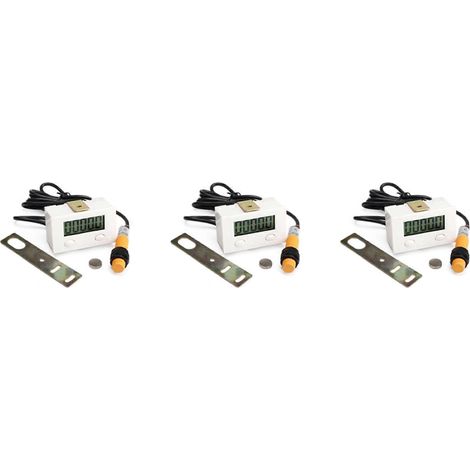 Compteur électronique à affichage numérique LCD 3X 0-99999, poinçonneur, détecteur de proximité à induction magnétique, compteur rotatif alternatif (1/5)