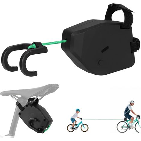 Corde de Remorquage pour Vélo, 2.5M Barre de Remorque Velo Enfant,Corde de Tractionde Vélo Rétractabl avec Crochet de sécurité Remorquage Accessoires pour Enfants VTT (1/5)