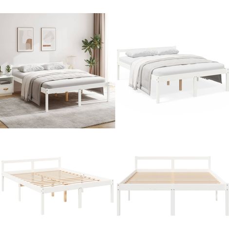 Letto per Anziani 150x200 cm King in Legno Massello di Pino - Letto in legno - Letto in pino