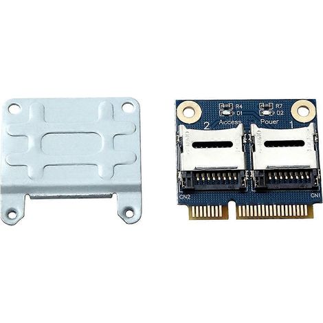 Adaptateur Mini PCI-E pour 2 disques SSD/HDD pour ordinateur portable, double lecteur de cartes microSD, SDHC, SDXC et TF. (1/5)