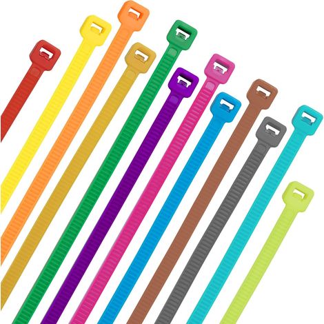Lot de 1200 attaches autobloquantes colorées en nylon pour marquer les pattes de poules ou les couronnes décoratives en maille - 30,5 cm - Résistance de 22,7 kg (1/5)