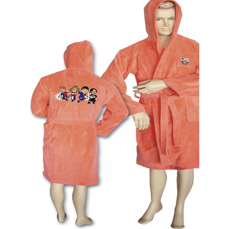 PEIGNOIR DE BAIN ENFANT 'FC BARCELONE TOONS MANGO T0' VELOURS 100% Coton