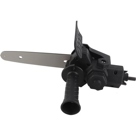 Outil de modification pour tronçonneuse électrique : adaptateur perceuse électrique vers tronçonneuse avec clé et chaîne pour la coupe du bois (15 cm). (1/5)