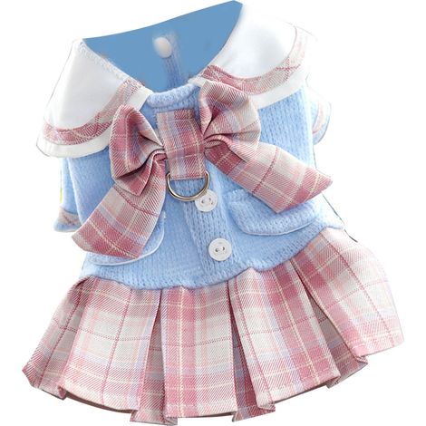 JK – robe à carreaux pour chien, jupe pour chiot, Costumes de fête pour chien, vêtements pour Bichon Frise, Schnauzer de Poméranie, rose XL (1/5)