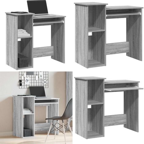 vidaXL Schreibtisch mit Regal Grau Sonoma 84x40x78 cm Holzwerkstoff (1/5)