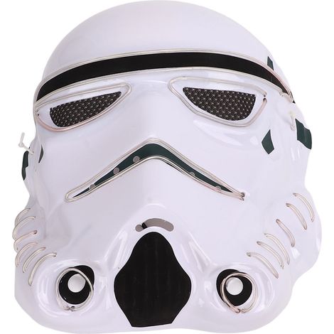 Masque lumineux EL bleu clair pour Halloween, idéal pour les festivals, le cosplay et les fêtes costumées. (1/5)