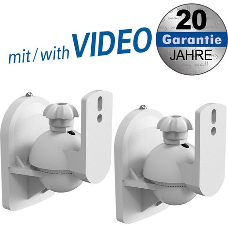 my Wall HB 6 WL - Lautsprecher-Wandhalterung de (kippbar, schwenkbar, Abstand zur Wand (max.): 64 mm, weiß, 1 Paar (1/5)