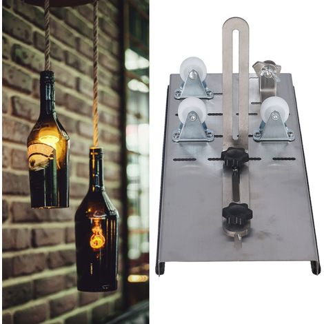 Coupe-bouteilles à 3 roues pour couper le vin, la bière, les bocaux Mason, le whisky, les bouteilles rondes et ovales ensemble coupe-bouteilles et coupe-verres pour les projets de bricolage. (1/5)