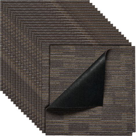 Dalles de moquette réutilisables 610x610 mm, lot de 24 carreaux modulaires, revêtement de sol commercial doux et rembourré, pose facile sans joint pour 8,9 m², remplacement DIY pour salon chambre inté (1/5)