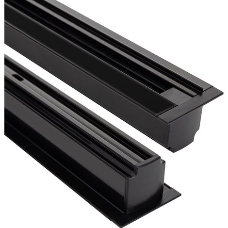 Carril Trifásico DALI Empotrable Aluminio para Focos LED 1 Metro Negro (1/4)