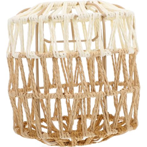 Abat-jour Tissé Main Corde De Papier Abat-jour Suspendu Rétro Pour Lustre Suspension (1/4)