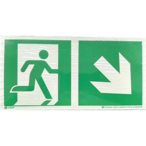 Señal de dirección para salir a la derecha y hacia abajo 150x300mm Anro