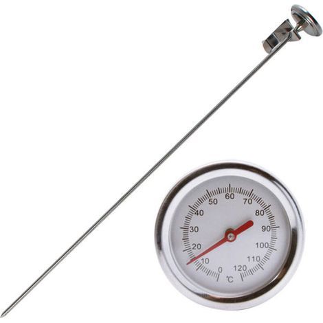 Thermomètre à compost, thermomètre portable à grand cadran de 5 cm en acier inoxydable avec tige de 50 cm pour sol, compost et jardin (1/4)
