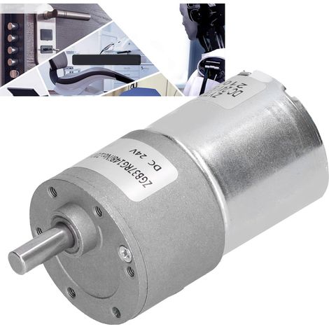 Moteur Réducteur Micro 24V DC avec Arbre 37mm, Moteur à Engrenages ZGB37RG 33R‑24V (1/5)