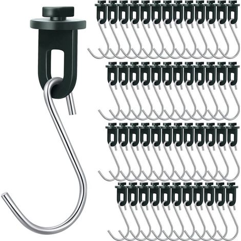 Clips de fixation pour serre avec crochets en acier inoxydable en forme de S, adaptés aux supports de suspension pour plantes de jardin extérieur, plus crochets en forme de S, 50 pièces. (1/5)
