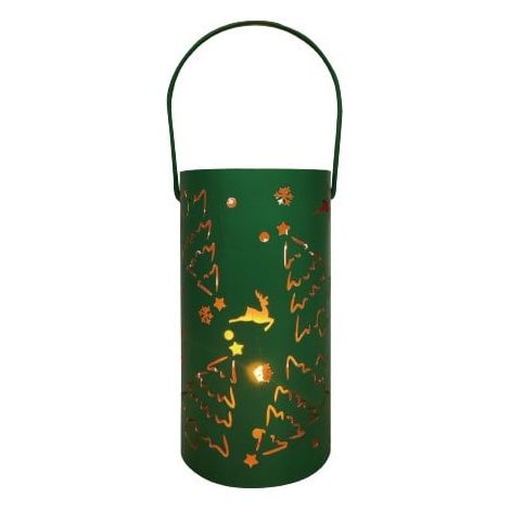 TrendLine LED Laterne Metall Ø 8 cm x 15 cm grün Laterne