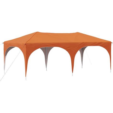 Tente de réception portable, dimensions : 575 x 288 x 245 cm, toile Oxford orange. (1/5)