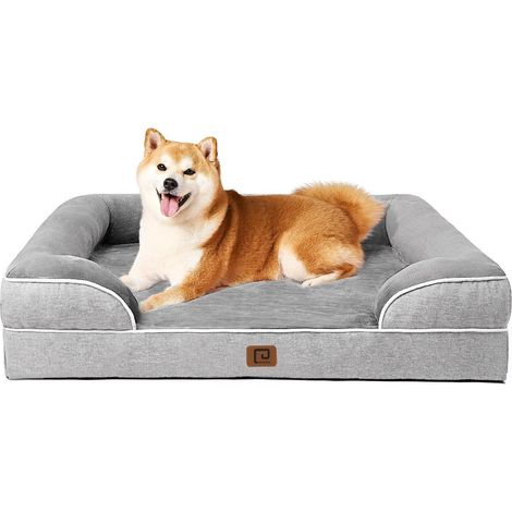 Hundebett Orthopädisch Memoryfoam 91x68 L 91 x B 68 x H 17 cm Grau (1/5)
