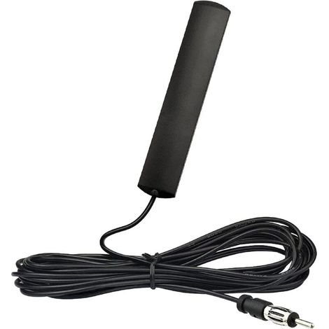 Antenne Autoradio Voiture Brise Collante Adaptateur Fiche DIN avec 3m Câble Compatible avec Auto Camion Véhicule SUV Jeep FM AM Radio Amplificateur HD Lecteur (1/5)