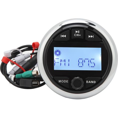 Baladeur MP3 Bluetooth étanche, radio numérique stéréo FM/AM pour bateau, yacht, moto et camping-car, lecteur audio marin (1/5)