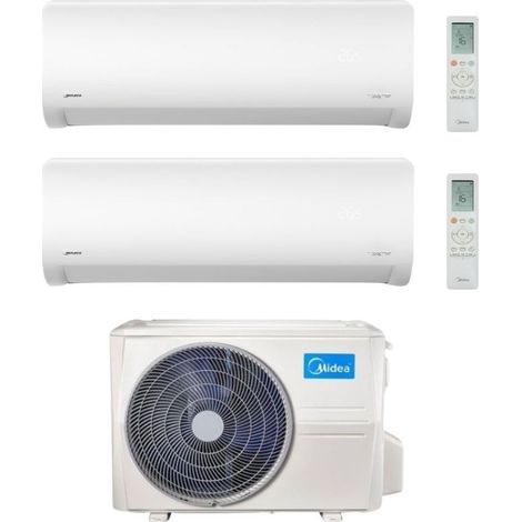 Midea Climatiseur Dual Split série Xtreme Pro Green 12+12 avec M2OE-18HFN8-Q Inverter R 32 Wi-Fi Classe A++
