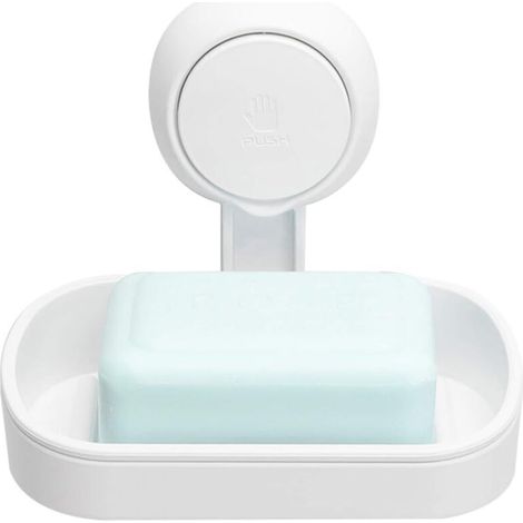 Porte-savon de douche, sans perçage, pivotant à 360°, charge maximale 5 kg, support étanche pour carrelage de salle de bain, paroi de douche (1/4)