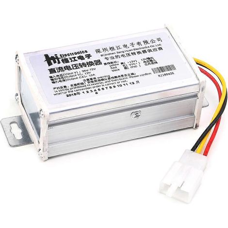 Transformateur-convertisseur DC 36V 48V 72V vers 12V 10A 120W, adapté aux vélos électriques. (1/5)