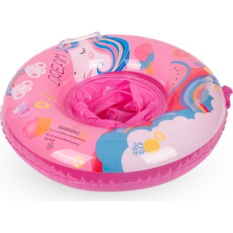 Bouée licorne gonflable pour bébés filles de 6 à 36 mois avec siège, et enfants de 1 à 3 ans. (1/3)