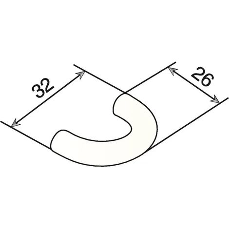 POIGNEE COURBE D 9 EA32 LG41 BLANC