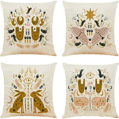 4PCS Christmas Decorative Pillowcase, 45x45cm Velvet Cushion Cover with Zipper Pillowcase for Sofa Bed Car Home, White+Silver