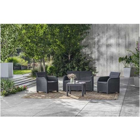 Keter SanRemo Gartenmöbelset Grau Graphit 5 Teile (1/3)