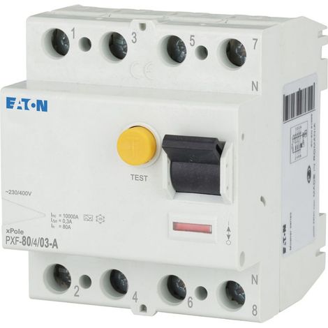 Eaton Interruttore differenziale (RCCB), 80A, 4p, 300mA, tipo A, 102879
