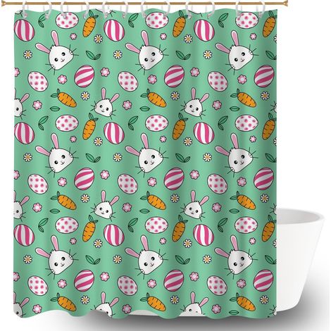 Rideau de bain imprimé polyester 180x180 original cache baignoire pour maison de vacances au bord de la mer (1/5)